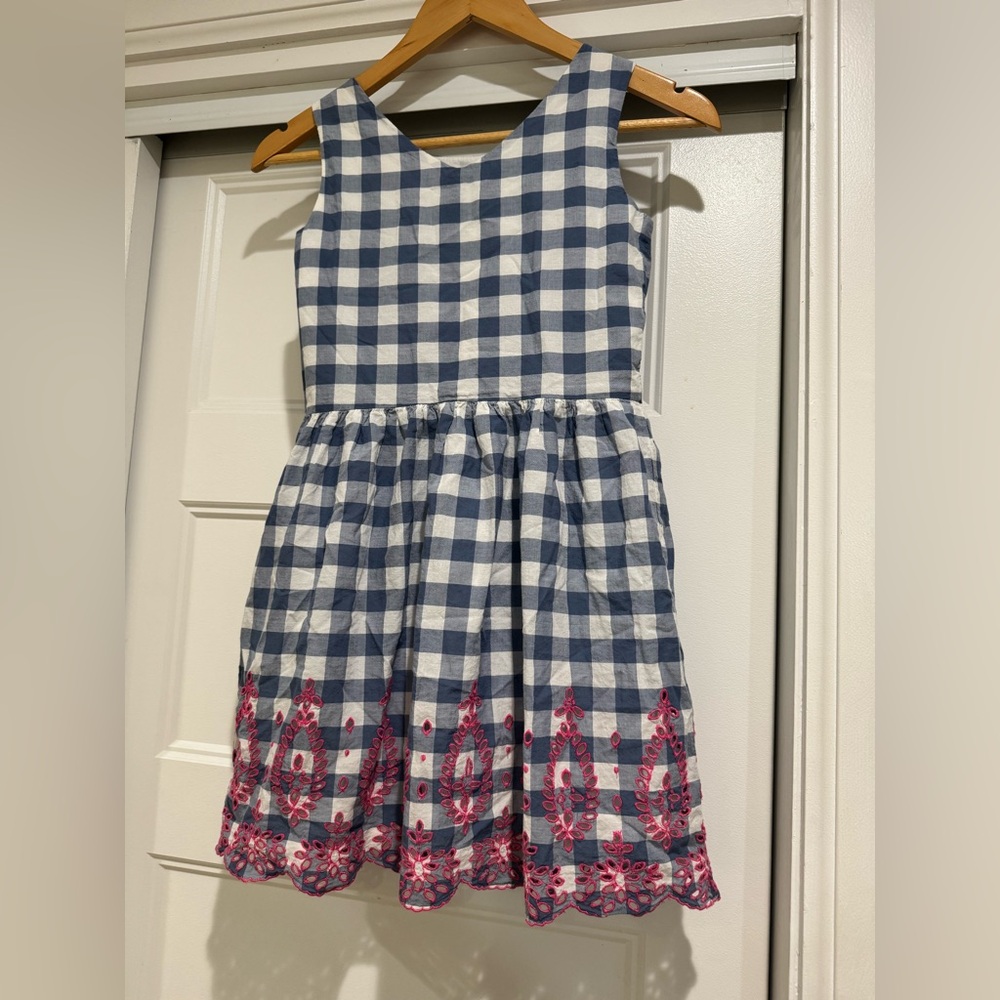 GAP kids Blue Gingham Eyelet trim dress - Picture 6 of 6